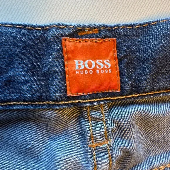Boss Hugo Boss Jeans Mens Size 32 Button Fly Straight Leg Cotton Linen Blend - Picture 13 of 16